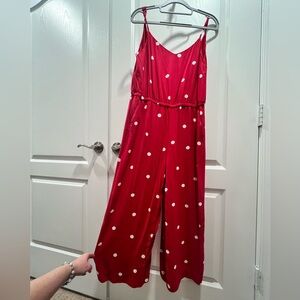 Loft- Red Polka Dot Jumpsuit